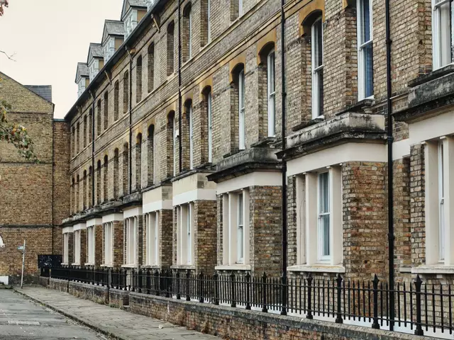 Victorian terraced houses on a street in Oxford